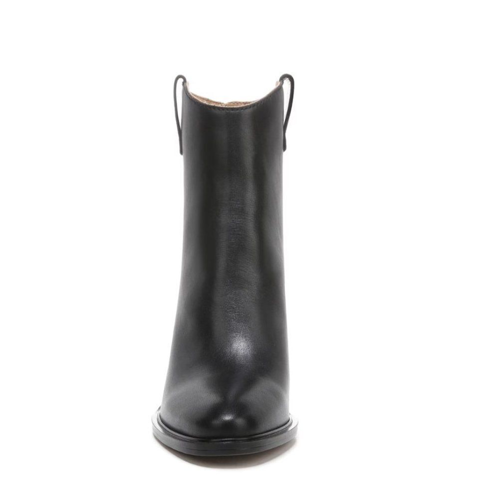 Franco Sarto Germaine Western Heeled Black Leather Boot Bootie - Picture 9 of 10
